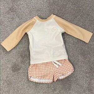Quincy Mae Swim Trunks and Matching L/S Top
